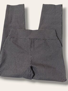 Robin Artizan Pants Womens L/XL Navy White Geometric Pull On Ankle Straight